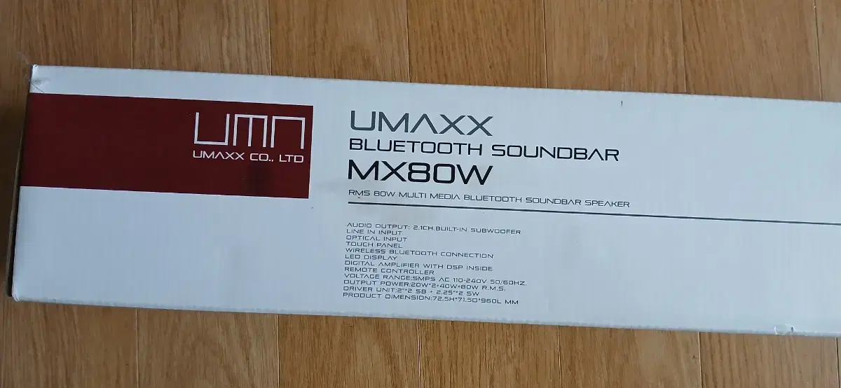 UMAXX BLUETOOTH SOUNDBAR MX80W(새상품)